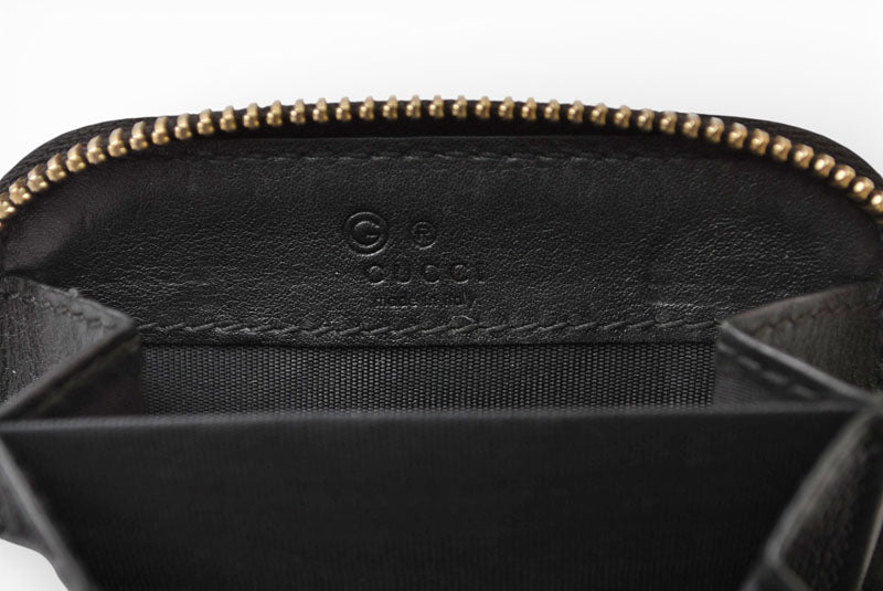 グッチ アウトレット 未使用 コインケース GUCCI ミニ財布/小銭入れ マイクログッチシマ ブラック 449896【中古】