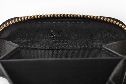 グッチ アウトレット 未使用 コインケース GUCCI ミニ財布/小銭入れ マイクログッチシマ ブラック 449896【中古】
