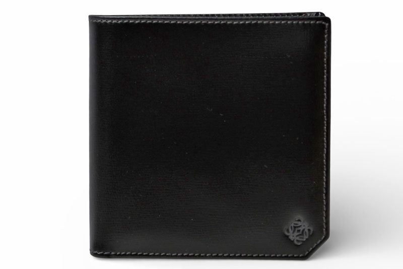 ロエベ 財布 未使用 LOEWE 二つ折り/折財布 アナグラム ブラック メンズ【中古】
