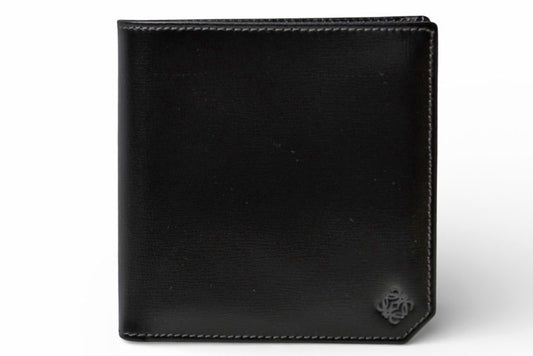 ロエベ 財布 未使用 LOEWE 二つ折り/折財布 アナグラム ブラック メンズ【中古】