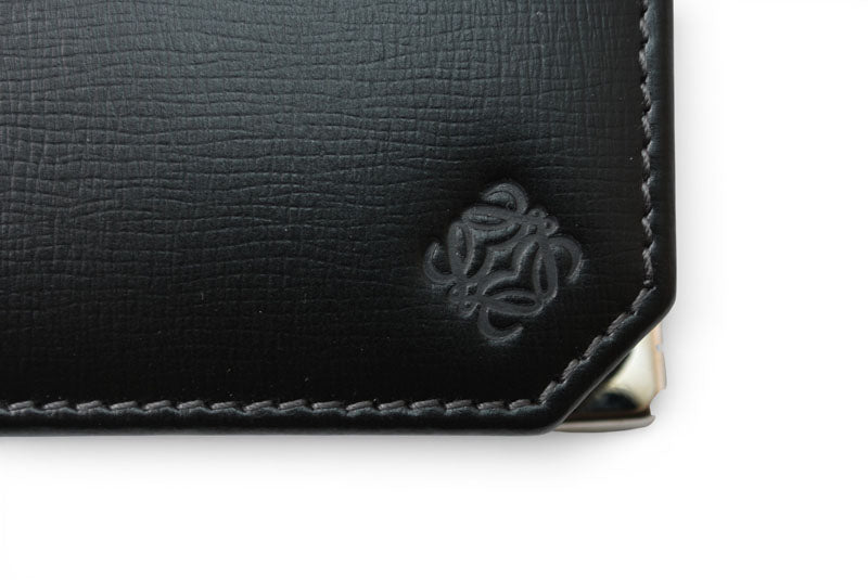 ロエベ 財布 未使用 LOEWE 二つ折り/折財布 アナグラム ブラック メンズ【中古】