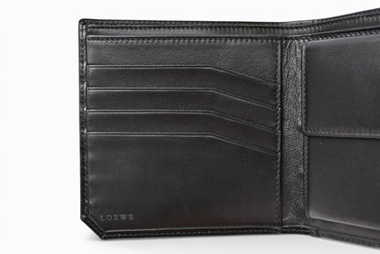 ロエベ 財布 未使用 LOEWE 二つ折り/折財布 アナグラム ブラック メンズ【中古】