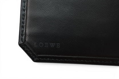 ロエベ 財布 未使用 LOEWE 二つ折り/折財布 アナグラム ブラック メンズ【中古】