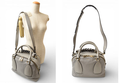 クロエ ショルダーバッグ Chloe ハンドバッグ ダリア ミディアム レザー 2way グレー【中古】