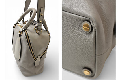 クロエ ショルダーバッグ Chloe ハンドバッグ ダリア ミディアム レザー 2way グレー【中古】