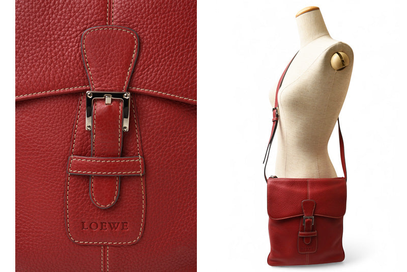 ロエベ ショルダーバッグ/クロスボディ センダ LOEWE バッグ ダークピンク【中古】