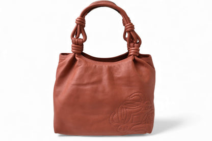 ロエベ トートバッグ LOEWE バッグ シープスキン アナグラム テラコッタ【中古】