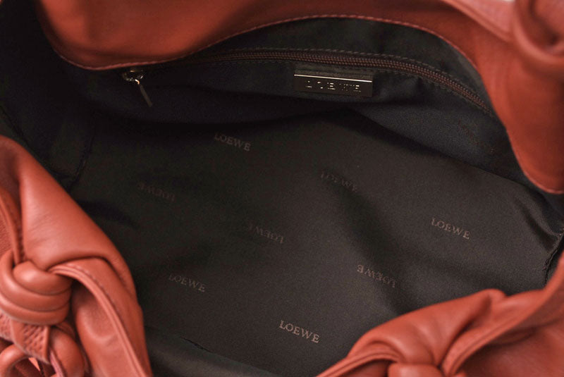 ロエベ トートバッグ LOEWE バッグ シープスキン アナグラム テラコッタ【中古】