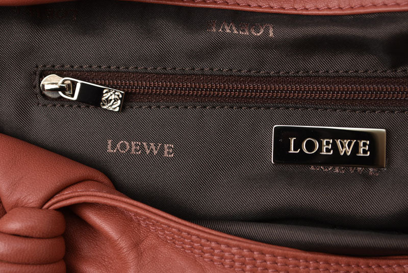 ロエベ トートバッグ LOEWE バッグ シープスキン アナグラム テラコッタ【中古】