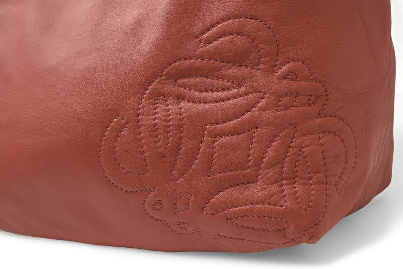 ロエベ トートバッグ LOEWE バッグ シープスキン アナグラム テラコッタ【中古】