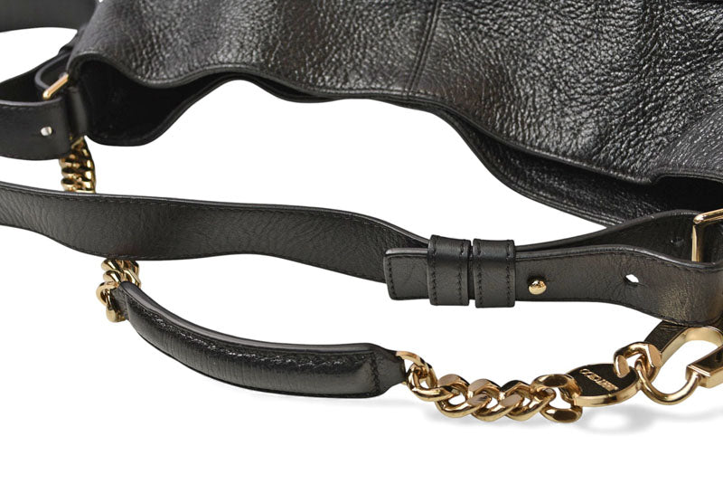 ジミーチュウ トートバッグ/ショルダーバッグ JIMMY CHOO 2wayチェーンバッグ パテントレザー ガンメタリック【中古】