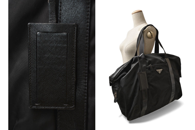 プラダ ショルダーバッグ PRADA ボストンバッグ/旅行カバン トラベル 2VC796 ブラック メンズ/レディース【中古】