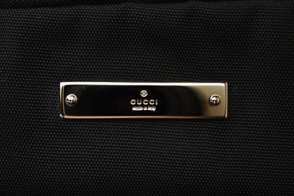 グッチ トラベルポーチ/クラッチバッグ GUCCI ヴィンテージ ナイロンキャンバス ブラック【中古】