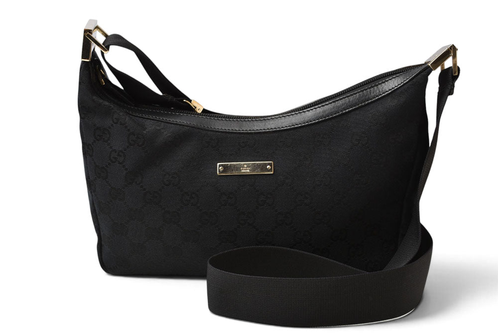 グッチ ショルダーバッグ ヴィンテージ GUCCI バッグ/肩掛け/クロスボディ GGキャンバス/ブラック 019.0433【中古】