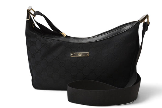 グッチ ショルダーバッグ ヴィンテージ GUCCI バッグ/肩掛け/クロスボディ GGキャンバス/ブラック 019.0433【中古】