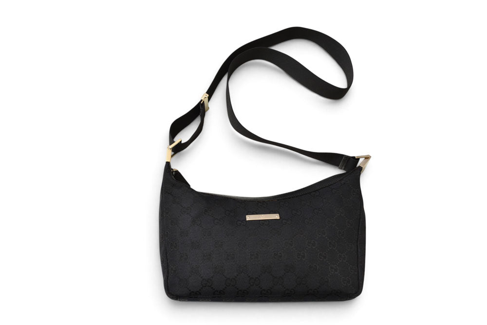 グッチ ショルダーバッグ ヴィンテージ GUCCI バッグ/肩掛け/クロスボディ GGキャンバス/ブラック 019.0433【中古】