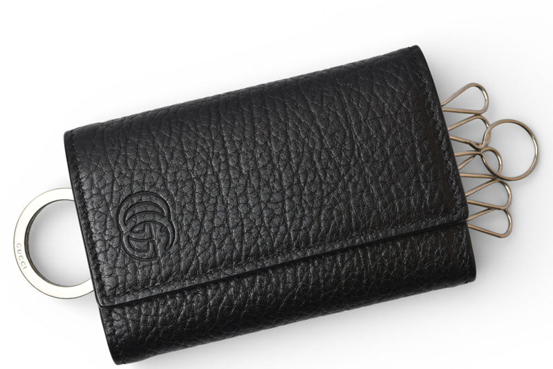 グッチ キーケース/キーホルダー GUCCI 6連 GG DEBOSSED 795336 AADD7 1000 ブラック【中古】