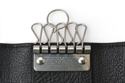 グッチ キーケース/キーホルダー GUCCI 6連 GG DEBOSSED 795336 AADD7 1000 ブラック【中古】