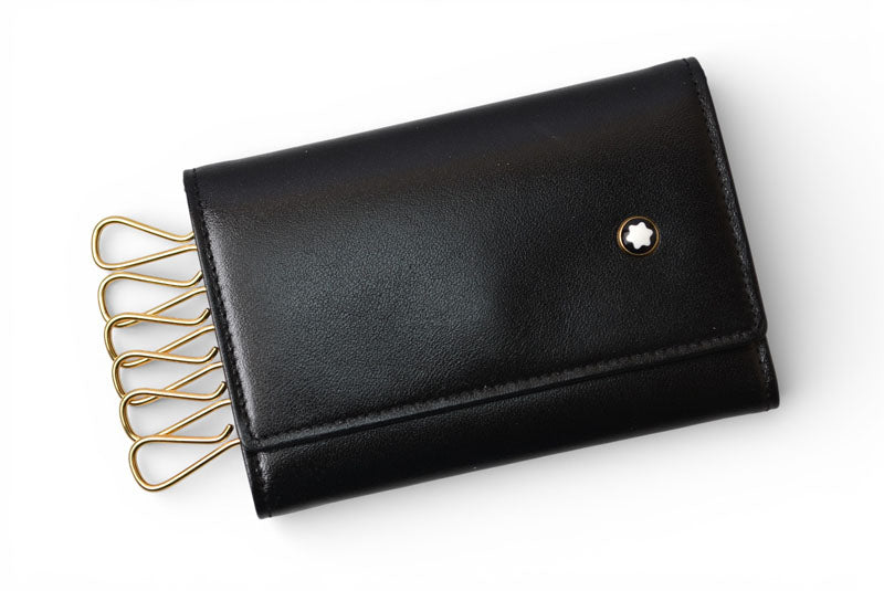 モンブラン キーケース/キーホルダー MONTBLANC 6連 ブラック/ゴールド【中古】