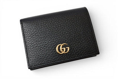 グッチ ミニ財布 未使用 GUCCI 折財布 456126 PETITE MARMONT/プチマーモント ブラック【中古】