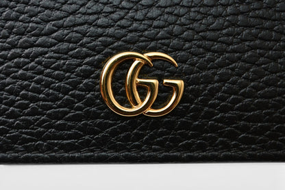グッチ ミニ財布 未使用 GUCCI 折財布 456126 PETITE MARMONT/プチマーモント ブラック【中古】