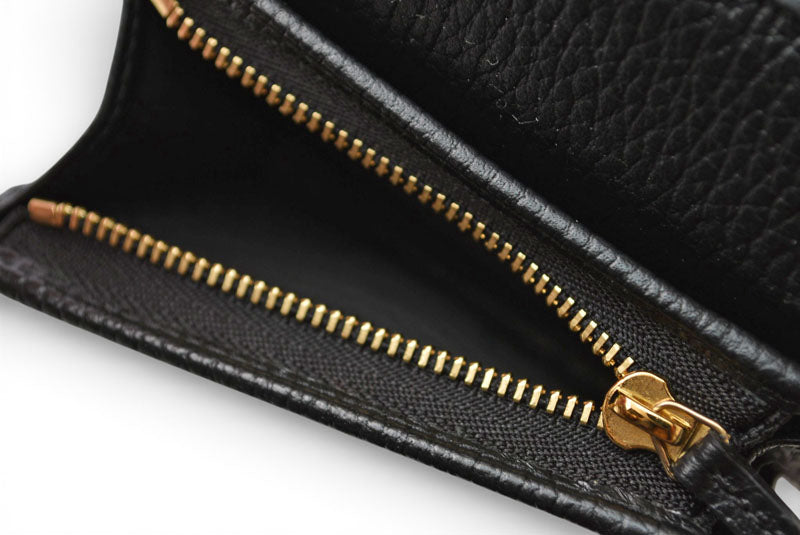 グッチ ミニ財布 未使用 GUCCI 折財布 456126 PETITE MARMONT/プチマーモント ブラック【中古】
