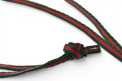 グッチ ネックストラップ GUCCI ウェビングライン グリーン/レッド 【中古】