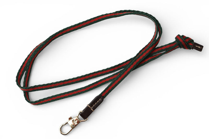 グッチ ネックストラップ GUCCI ウェビングライン グリーン/レッド 【中古】