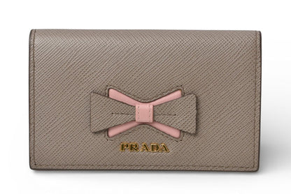 プラダ カードケース/コインケース/名刺入れ PRADA レディース グレー/ピンク系 1MC122【中古】