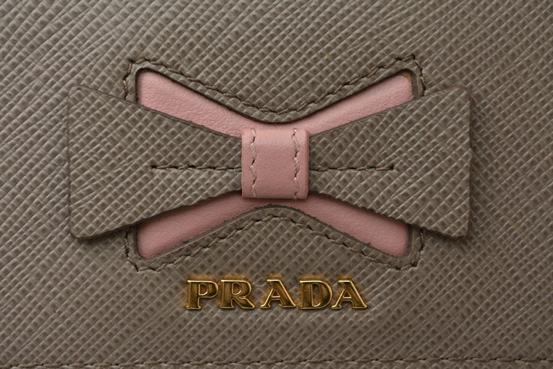 プラダ カードケース/コインケース/名刺入れ PRADA レディース グレー/ピンク系 1MC122【中古】