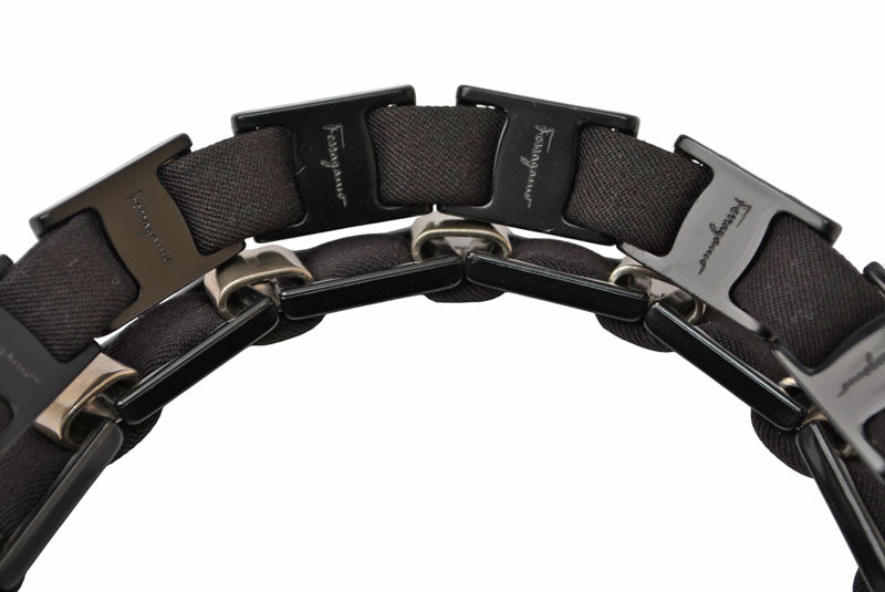 フェラガモ トートバッグ/ショルダーバッグ Salvatore Ferragamo ヴァラチェーン ブラック AU-21 0186【中古】