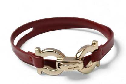 サルヴァトーレ フェラガモ ブレスレット/バングル Salvatore Ferragamo GANCINO/ガンチーニ レッド/ゴールド 未使用【中古】