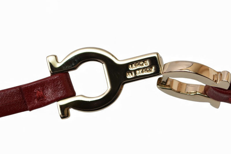 サルヴァトーレ フェラガモ ブレスレット/バングル Salvatore Ferragamo GANCINO/ガンチーニ レッド/ゴールド 未使用【中古】