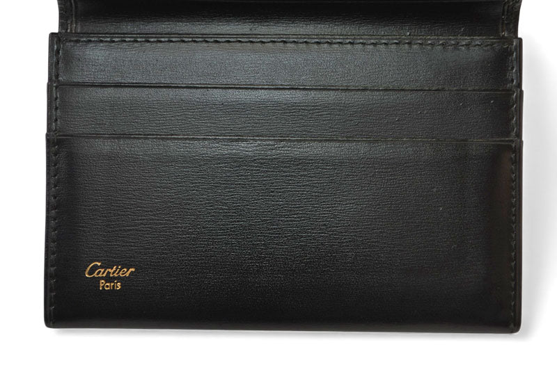 カルティエ カードケース/名刺入れ/パスケース Cartier パシャ パスケース カーフ レザー ブラック ゴールド金具 L3000132
