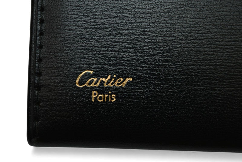 カルティエ カードケース/名刺入れ/パスケース Cartier パシャ パスケース カーフ レザー ブラック ゴールド金具 L3000132