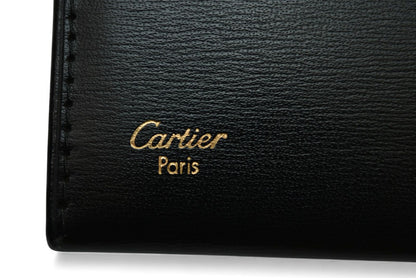 カルティエ カードケース/名刺入れ/パスケース Cartier パシャ パスケース カーフ レザー ブラック ゴールド金具 L3000132