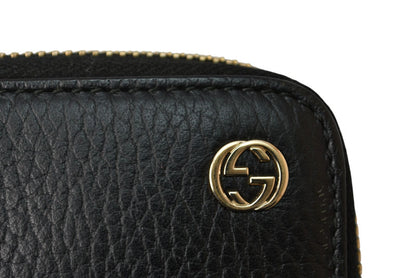 グッチ 財布 GUCCI 長財布/ラウンドファスナー式 レザー 509644 インターロッキングG ブラック【中古】