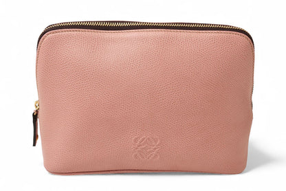 ロエベ コスメポーチ/化粧ポーチ LOEWE ポーチ レザー アナグラム ライトピンク【中古】