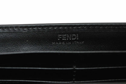 フェンディ 財布 FENDI 二つ折/長財布 レザー レディース/メンズ ロゴエンボス ブラック 8M0251【中古】