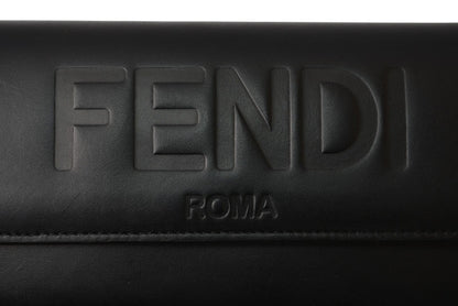 フェンディ 財布 FENDI 二つ折/長財布 レザー レディース/メンズ ロゴエンボス ブラック 8M0251【中古】