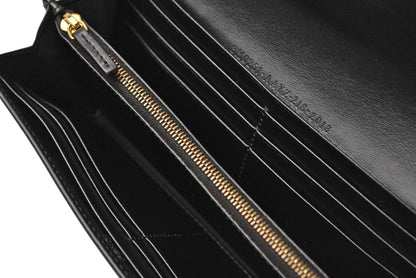 フェンディ 財布 FENDI 二つ折/長財布 レザー レディース/メンズ ロゴエンボス ブラック 8M0251【中古】