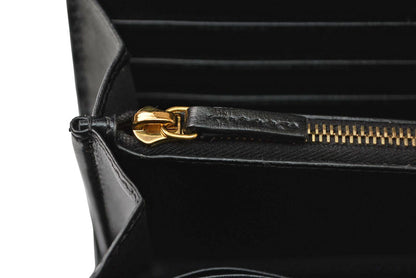 フェンディ 財布 FENDI 二つ折/長財布 レザー レディース/メンズ ロゴエンボス ブラック 8M0251【中古】