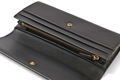 フェンディ 財布 FENDI 二つ折/長財布 レザー レディース/メンズ ロゴエンボス ブラック 8M0251【中古】