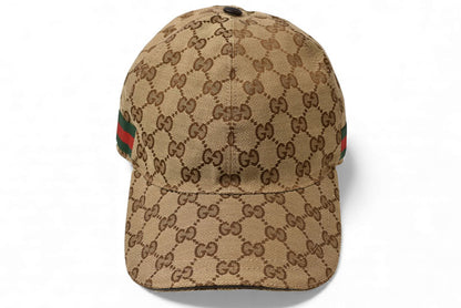グッチ ベースボールキャップ/帽子 GUCCI GG/ベージュ レッド/グリーン 200035 KQWBG 9791 Mサイズ/58cm【中古】