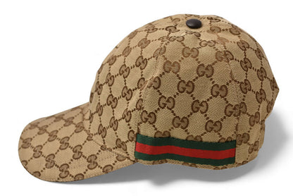 グッチ ベースボールキャップ/帽子 GUCCI GG/ベージュ レッド/グリーン 200035 KQWBG 9791 Mサイズ/58cm【中古】
