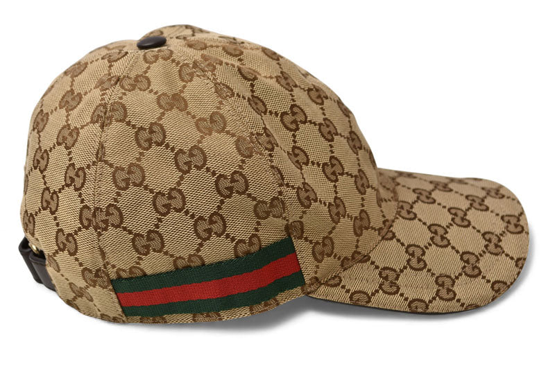 グッチ ベースボールキャップ/帽子 GUCCI GG/ベージュ レッド/グリーン 200035 KQWBG 9791 Mサイズ/58cm【中古】