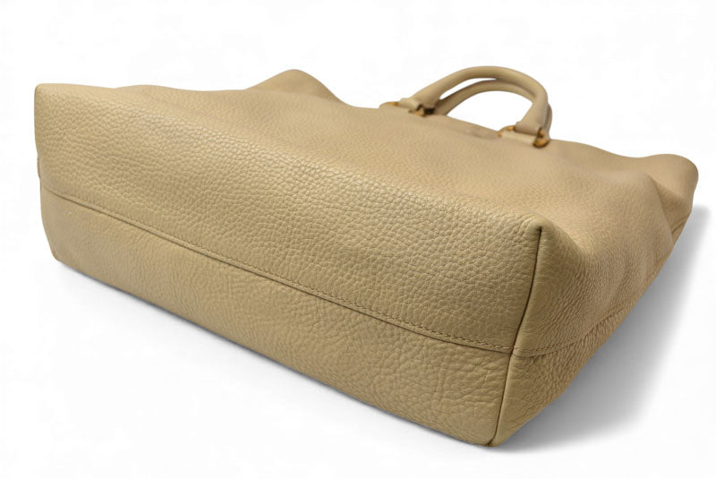 プラダ トートバッグ/ショルダーバッグ 2way PRADA VIT DAINO/鹿革 A4対応 バッグ ベージュ ストラップ付【中古】