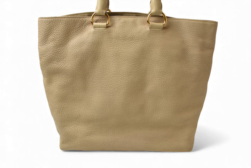 プラダ トートバッグ/ショルダーバッグ 2way PRADA VIT DAINO/鹿革 A4対応 バッグ ベージュ ストラップ付【中古】