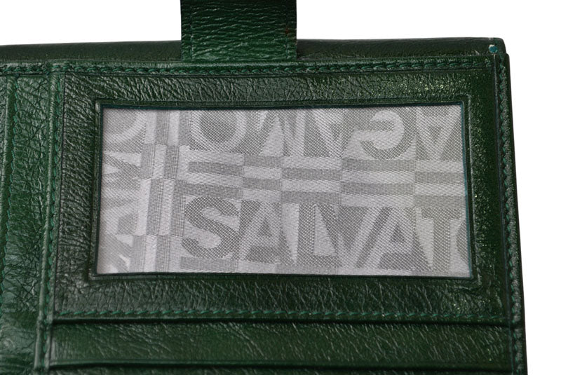 サルヴァトーレフェラガモ 財布/三つ折 Salvatore Ferragamo 折財布 ガンチーニ/グリーン【中古】