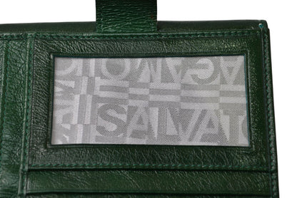 サルヴァトーレフェラガモ 財布/三つ折 Salvatore Ferragamo 折財布 ガンチーニ/グリーン【中古】